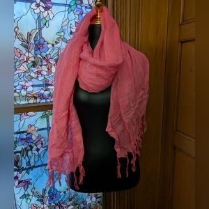 Lot Of 3 Scarves (Pink, Green, Ivory)